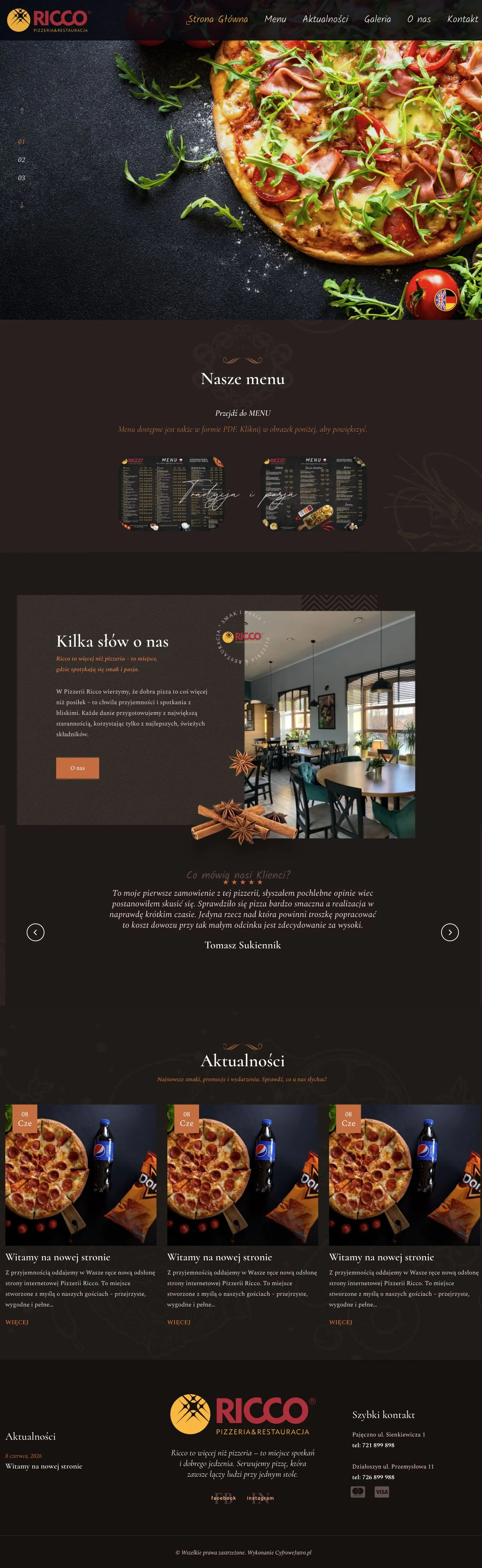 Podgląd strony Pizzeria & Restauracja Ricco