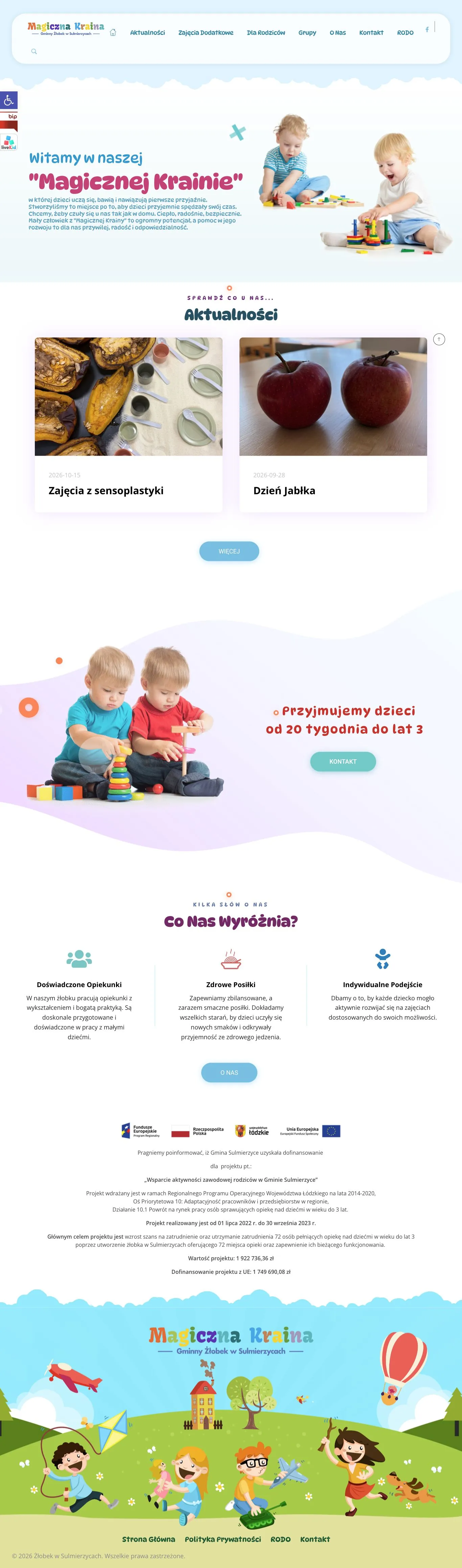 Podgląd strony Żłobek Magiczna Kraina